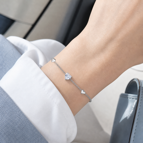 Sweetheart Crystal Bracelet | Gold & Silver Heart Bracelet