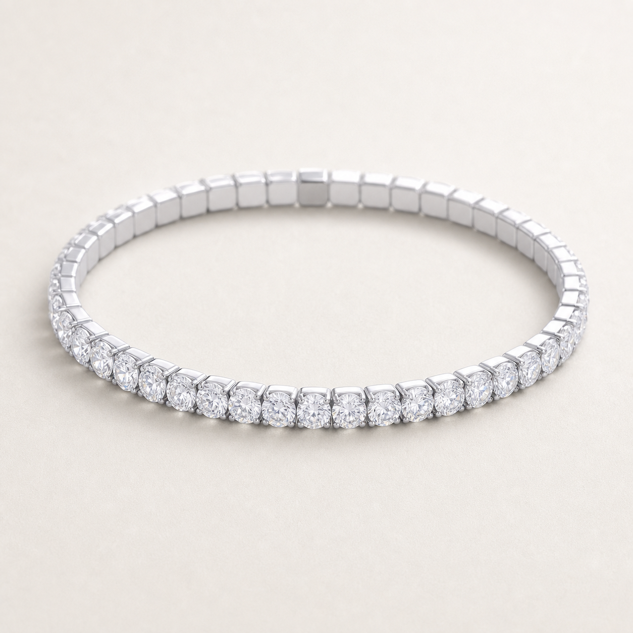 Clasp-Free 4mm Stretch Waterproof Tennis Bracelet