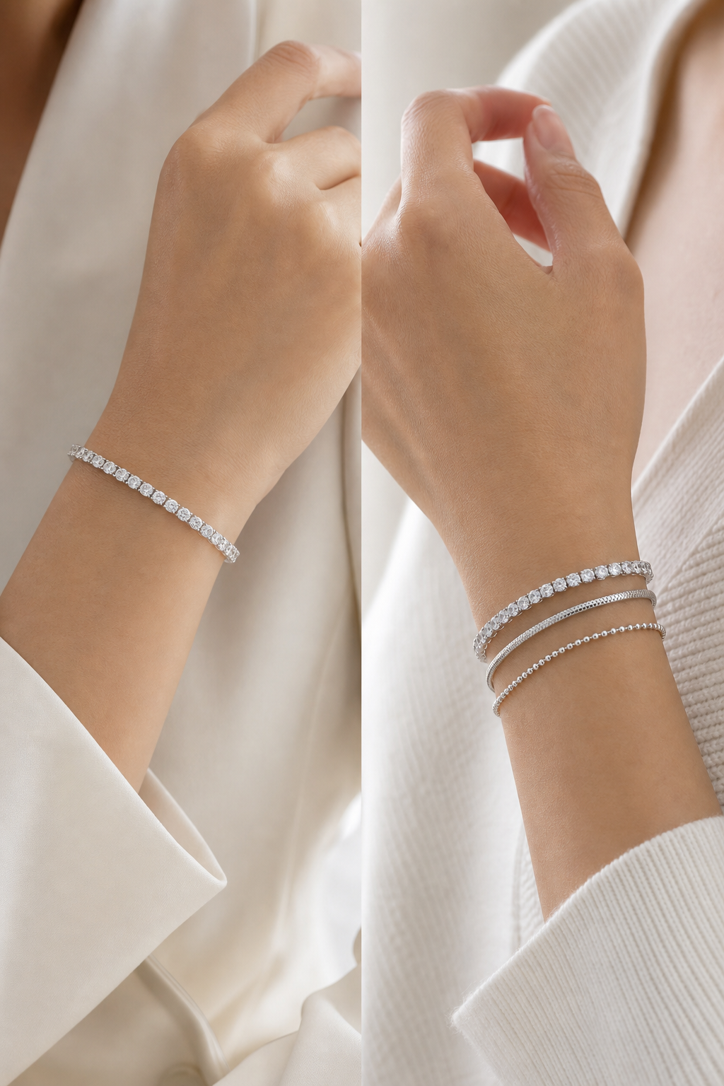 Clasp-Free 4mm Stretch Waterproof Tennis Bracelet